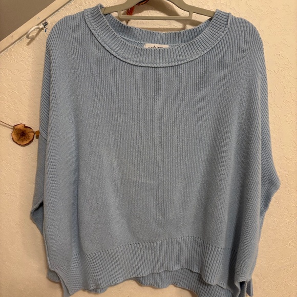 Carly Jean Los Angeles Cynthia 100% cotton baby blue sweater - Picture 1 of 3